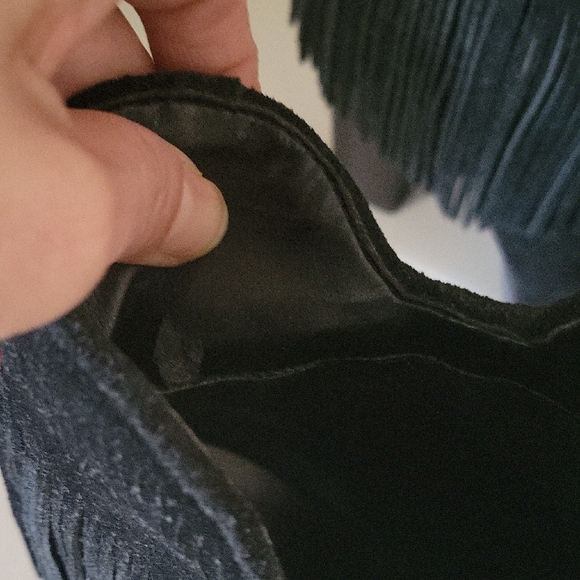 ANTONIO MELANI Dark Suede Fringe Booties - Picture 8 of 8